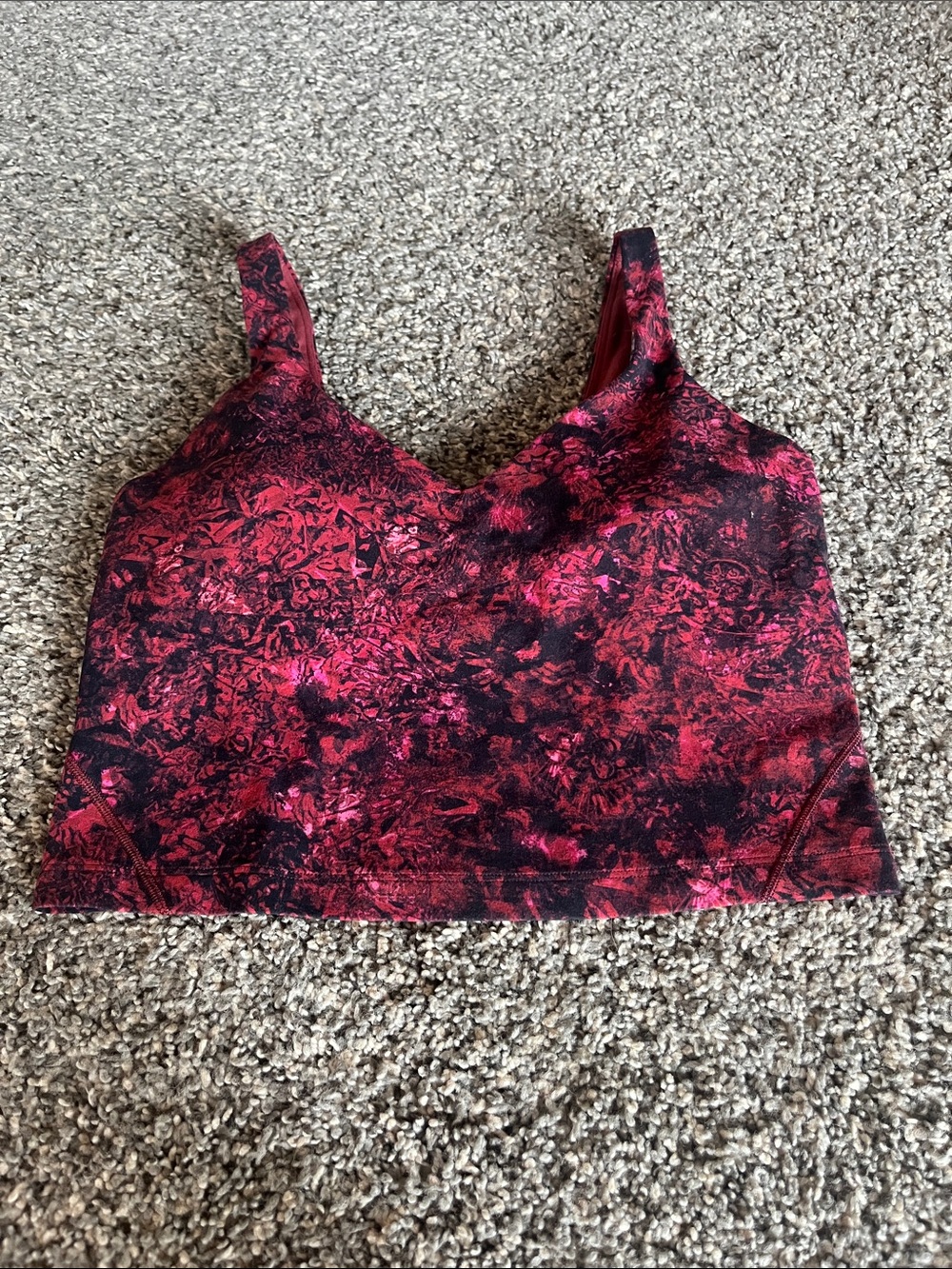 Lululemon Red and Black cropped Tank Top size 6